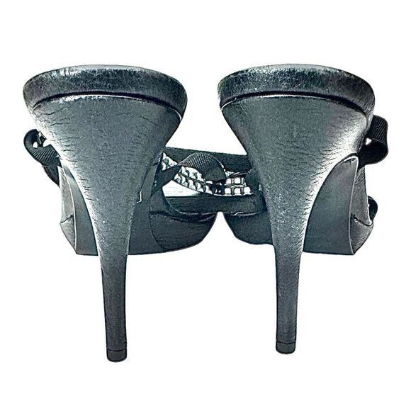 PEDRO GARCIA Studded Black Leather High Heel Sandals Stiletto Sz 6.5 US EU 36.5 - Picture 9 of 9